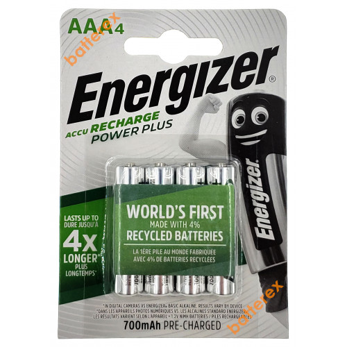 AAA Energizer Power Plus 700 mah Pre-Charged - 4 аккумулятора в блистере. Оригинал, Япония.