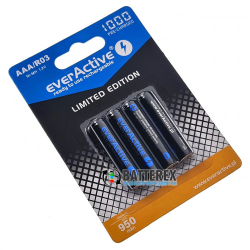 AAA EverActive 1000mah Limited Edition высокотоковые с низким саморазрядом - упаковка 4 шт.