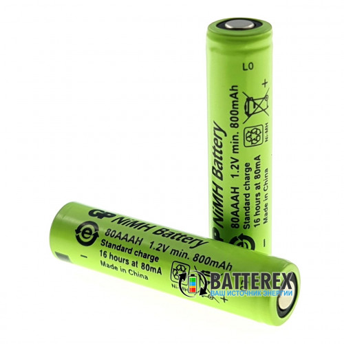 AAA GP 80AAAH NiMH 800mah Flat Top технический аккумулятор