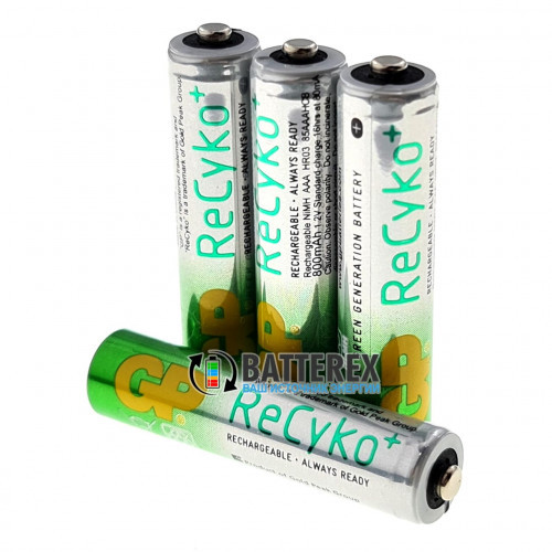 AAA GP Recyko+ 800mah с низким саморазрядом - поштучно от 1 шт.