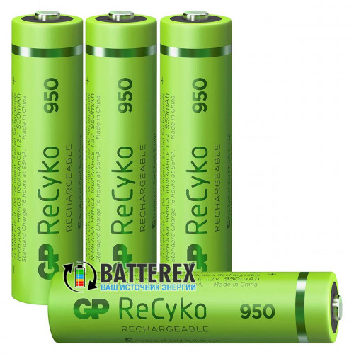 AAA GP Recyko 950mah Pre-charged 1000 Series із низьким саморозрядом - поштучно від 1 шт