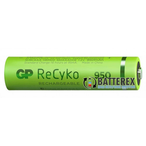 AAA GP Recyko 950mah Pre-charged 1000 Series із низьким саморозрядом - поштучно від 1 шт