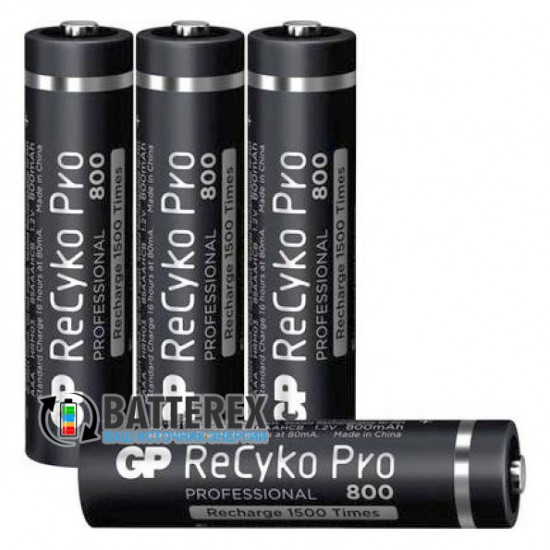 Мініпальчикові ААА акумуляторы GP Recyko Pro 800mah на 1500 циклів - поштучно від 1 шт