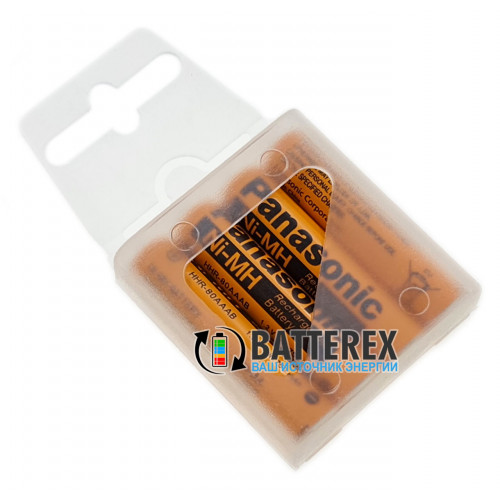 AAA Panasonic 780mah (min.750 mah) HHR-80AAAB промышленная серия - 4 шт. в пластиковом кейсе