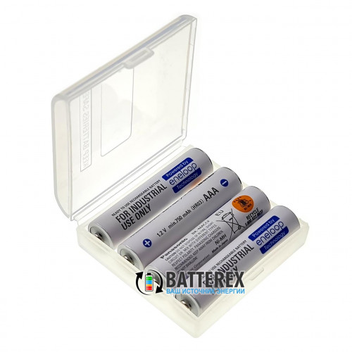 AAA Panasonic Eneloop Industrial 800mah BK-4MCCF 2100 циклов - 4 шт. в пластиковом боксе