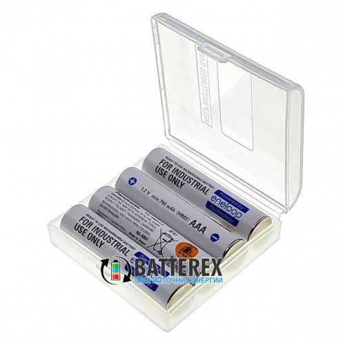 AAA Panasonic Eneloop Industrial 800mah BK-4MCCF 2100 циклов - 4 шт. в пластиковом боксе