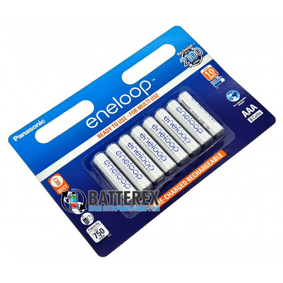 Акумуляторы AAA Panasonic Eneloop 800 mah BK-4MCCE/8BE - 8 шт. в картонному блістері