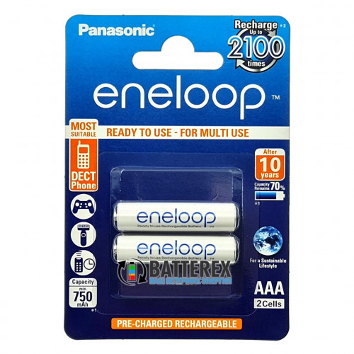 AAA Panasonic Eneloop 800 mah BK-4MCCE/2BE - 2 аккумулятора в блистере - 2021 год