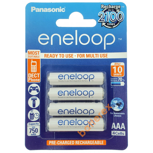 AAA Panasonic Eneloop 800 mah BK-4MCCE/4BE - 4 шт. в картонному бістері - 2021 рік