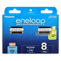 AAA Panasonic Eneloop 800 mah BK-4MCDE/8BE EcoBox - 8 шт в картонній еко-упаковці - 2021 рік