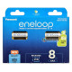 8 акумуляторів AAA Panasonic Eneloop 800 mah BK-4MCDE 8BE EcoBox в картонній еко-упаковці