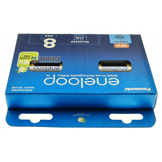 8 акумуляторів AAA Panasonic Eneloop 800 mah BK-4MCDE 8BE EcoBox в картонній еко-упаковці