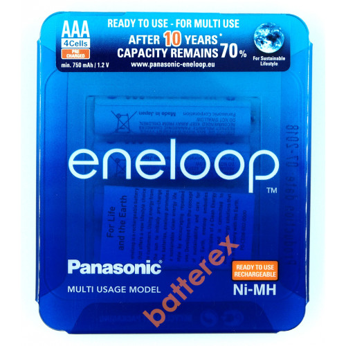 AAA Panasonic Eneloop 800 mah BK-4MCCE/4LE - 4 аккумулятора в слайд-блистере Sliding Pack - 2020 год