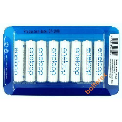 AAA Panasonic Eneloop 800 mah BK-4MCCE/8LE - 8 аккумуляторов в слайд-блистере Sliding Pack - 2021 год