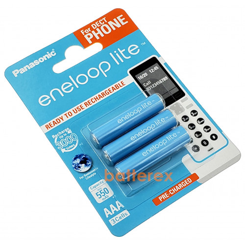 AAA Panasonic Eneloop Lite 600 mah BK-4LCCE/3DE  - 3 аккумулятора в блистере
