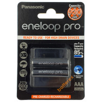 AAA Panasonic Eneloop Pro 980mah (min.930mah) BK-4HCDE/2BE - 2 шт. в картонном блистере - 2021 год