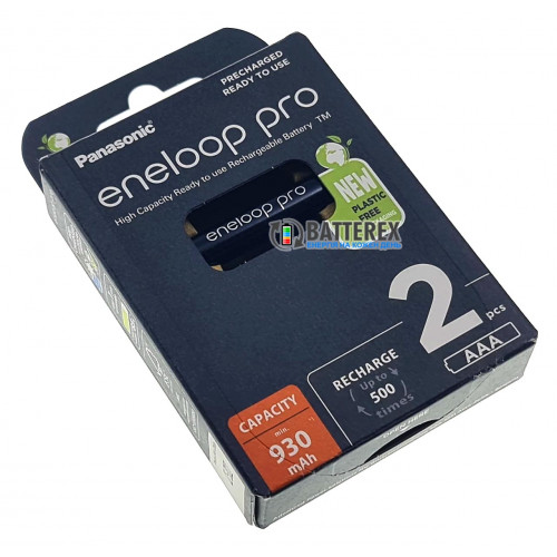 AAA Panasonic Eneloop Pro 980 mah BK-4HCDE/2BE EcoBox - 2 шт в картонній еко-упаковці - 2022 рік
