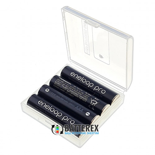 AAA Panasonic Eneloop Pro 980mah (min.930 mah) BK-4HCDE - 4 шт в пластиковом боксе Soshine