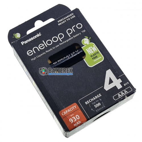 AAA Panasonic Eneloop Pro 980 mah BK-4HCDE/4BE EcoBox - 4 шт в картонній еко-упаковці - 2022 рік