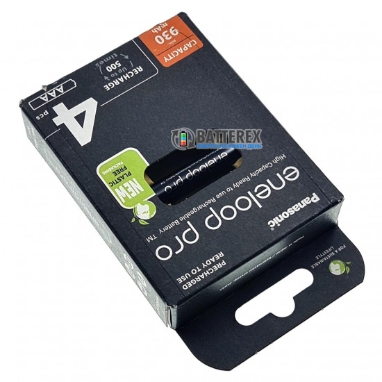 Акумулятори AAA Panasonic Eneloop Pro 980 mah BK-4HCDE 4 шт. в картонній екологічній упаковці EcoBox - Оригінал-Японія