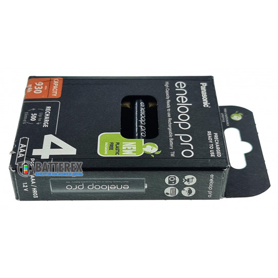 Акумулятори AAA Panasonic Eneloop Pro 980 mah BK-4HCDE 4 шт. в картонній екологічній упаковці EcoBox - Оригінал-Японія