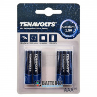 AAA Li-ion Tenavolts 1110mWh 740mah 1.5V - постійна напруга 1.5В - 4 шт. в блістері