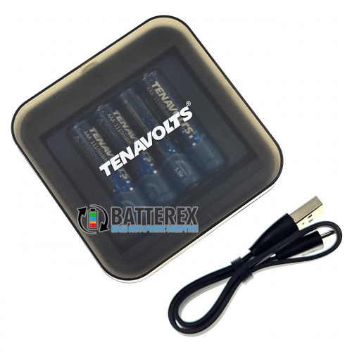 Tenavolts TS-C4 зарядний пристрій на 4 AA/AAA Li-ion + 4 акумулятори AAA Li-ion Tenavolts 1110mWh 1.5V