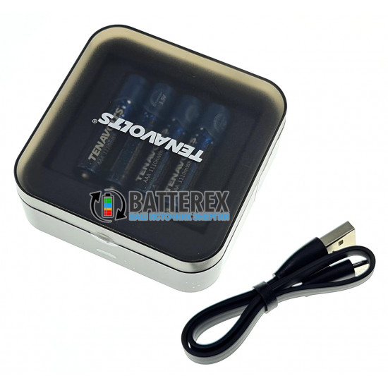 Зарядний пристрій Tenavolts TS-C4 на 4 AA та AAA Li-ion + 4 акумулятори AAA Li-ion Tenavolts 1110mWh 1.5V