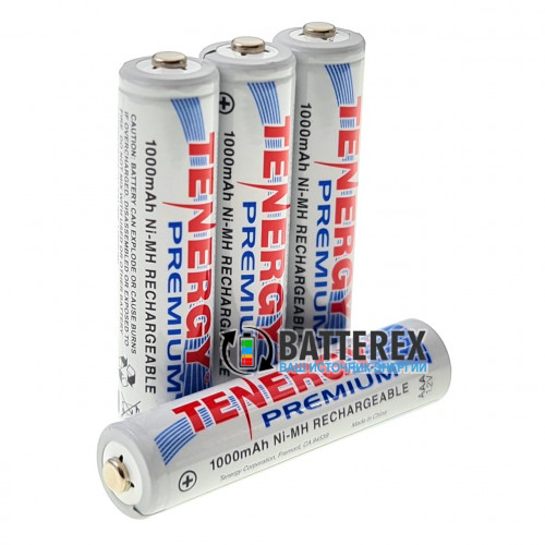 AAA Tenergy Premium 1000 mah с низким саморазрядом - поштучно от 1 шт.