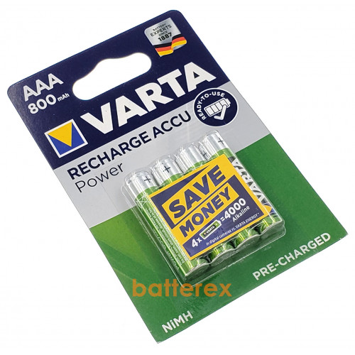 AAA Varta 800 mah Ready-to-Use - 4 аккумулятора в блистере - оригинал
