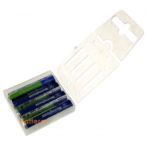 AAA Westinghouse MAX 1000 mah - 4 аккумулятора в пластиковом кейсе