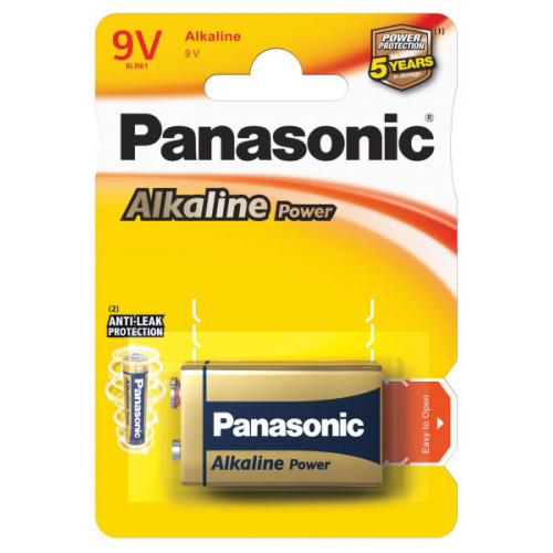 Батарейка щелочная Крона Panasonic Alkaline Power 9V 6F22 6LR61 
