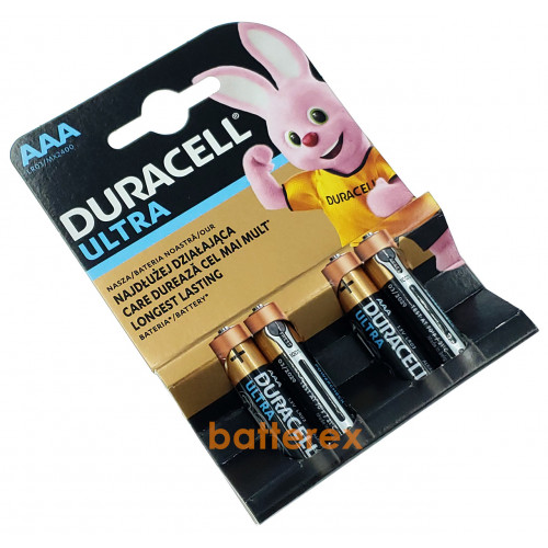 Батарейки АAА Alkaline Duracell Ultra Powercheck LR03 1.5V - 4 шт. в блистере