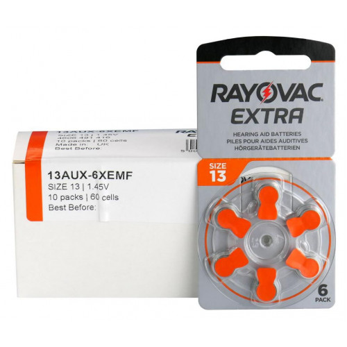 Батарейки Rayovac Extra 13 PR48 для слухового аппарата - 6 шт. в упаковке (цена за упаковку)