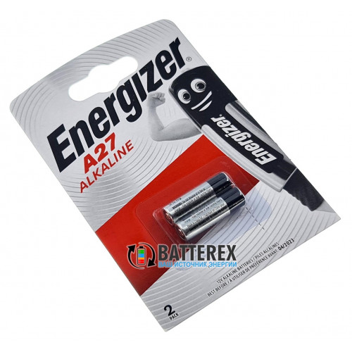 Батарейка А27 Energizer Alkaline 12V (27A, CA27, L828, MN27) - 2 шт. в блистере