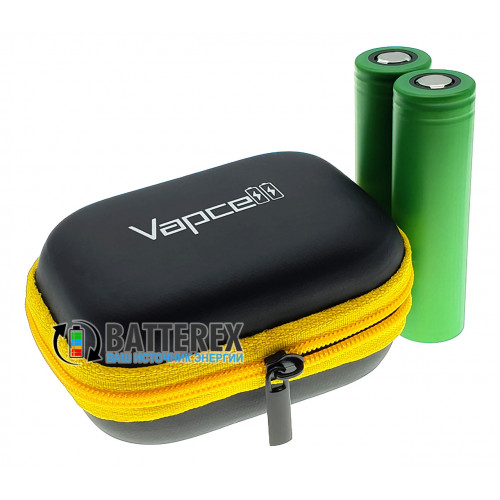 Vapcell VPC-02 black/yellow - чохол на застібці для акумуляторів та аксесуарів (чорний/жовтий)