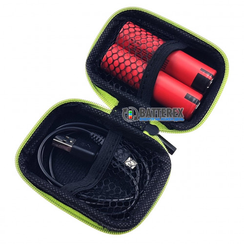 Vapcell VPC-02 black/green - чохол на застібці для акумуляторів та аксесуарів (чорний/зелений)