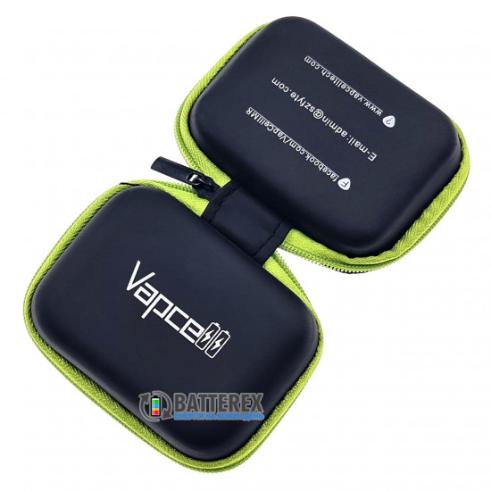 Чохол-кейс на застібці Vapcell VPC-02 на 2-4 акумулятори 18650 або аксесуарів (чорний/зелений)