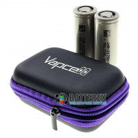Vapcell VPC-21 black/purple - чехол на змейке для аксессуаров или аккумуляторов 21700/18650 (чёрный/фиолетовый)