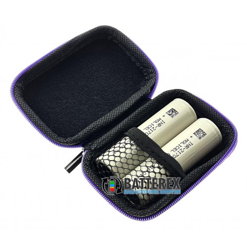 Vapcell VPC-21 black/purple - чехол на змейке для аксессуаров или аккумуляторов 21700/18650 (чёрный/фиолетовый)