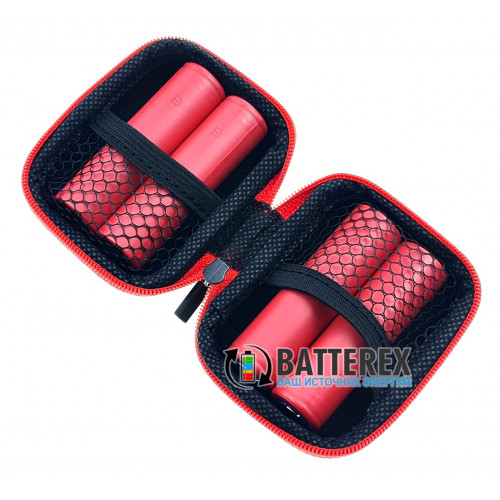 Vapcell VPC-02 black/red - чехол на змейке для аккумуляторов или аксессуаров (чёрный/красный)