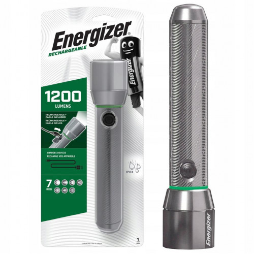 Energizer Vision HD Metal 1200Lm - ручний ліхтар із металевим корпусом, вбудованою батареєю 5000mah та функцією Повербанк