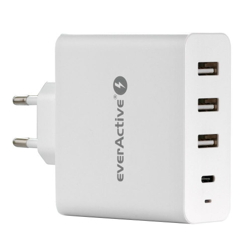 EverActive SC-500Q 60.5W - мощный сетевой адаптер USB на 3xUSB и 1xUSB Type-C PD