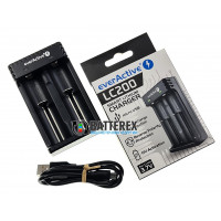 EverActive LC200 - зарядное устройство на 2 аккумулятора Li-ion разных размеров (18650, 21700, 26650, 14500, CR123A и др.)