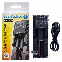 EverActive UC 100 - універсальний зарядний пристрій для акумуляторів NiMH, Li-ion, LiFePO4 із функцією Повербанк