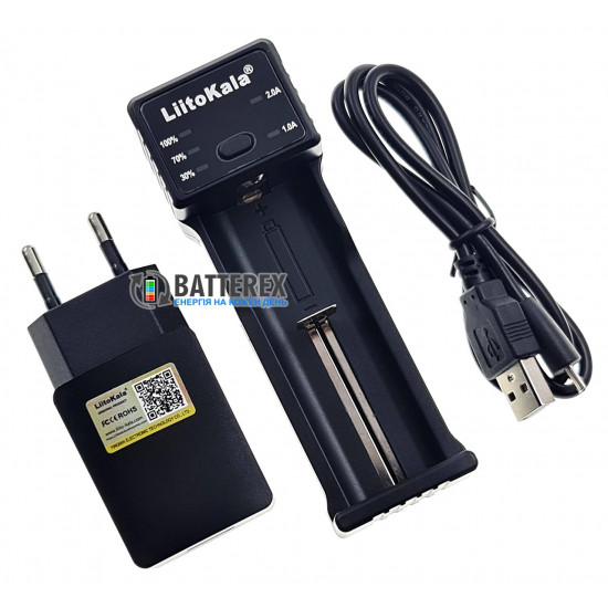 Зарядний пристрій LiitoKala Lii-100C + оригінальний мережевий USB адаптер Liitokala 5V 2A