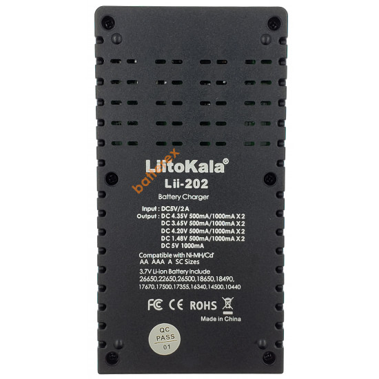 Зарядний пристрій Liitokala Lii-202 для акумуляторів 18650, 16340, 14500