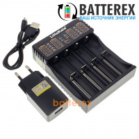 LiitoKala Lii-402 (універсальне зарядне на 4 акумулятори з функцією Powerbank) + мережевий USB адаптер Liitokala 5V 2A