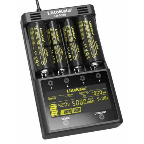 LiitoKala Lii-500S - інтелектуальний зарядний пристрій для AA/AAA/Li-ion з розрядом, тестом та сенсорним керуванням - оригінал, гарантія 12 місяців