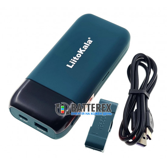 Liitokala Lii-MP2 Green - повербанк на 2 акумулятори 18650/21700 із швидким зарядом QC3.0 и PD3.0 - зелений